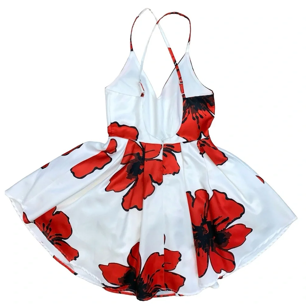 A’gaci Floral Fit and Flare Mini Dress Prom Party Occasion Flirty Easter Summer - Picture 8 of 13